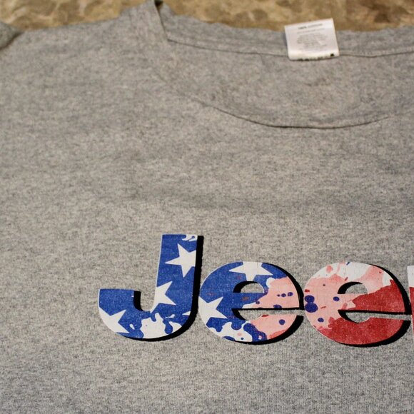 Jeep Shirt 2XL Gray SunFrog American Flag Patriotic Graphic Tee Tattoos USA - Picture 11 of 13